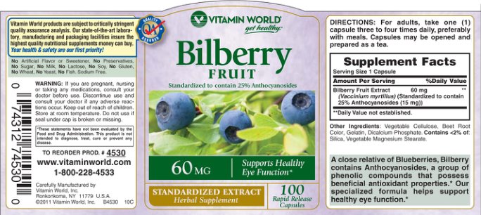 Bilberry Fruit 60 mg