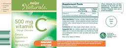 Label for Vitamin C 500 mg Orange Chewable
