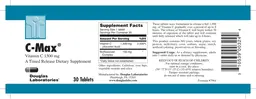 Label for C-Max Vitamin C 1500 mg