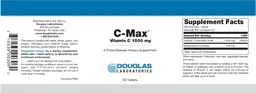 Label for C-Max VItamin C 1500 mg