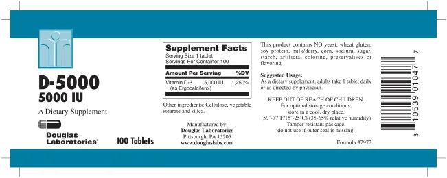 Label for D-5000 5000 IU