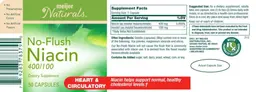 Label for No-Flush Niacin 400/100