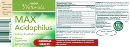 Label for MAX Acidophilus