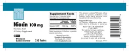 Label for Niacin 100 mg Nicotinic Acid