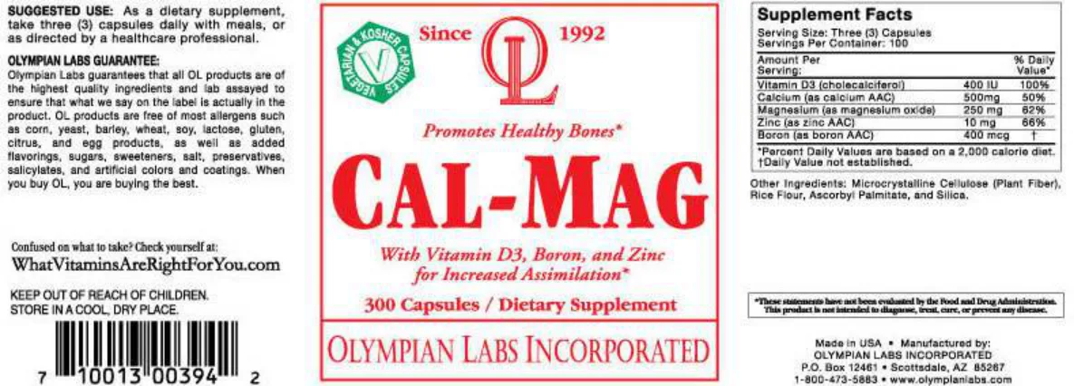Label for Cal-Mag