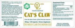 Label for Cat's Claw