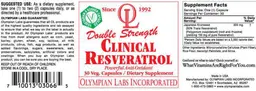 Label for Double Strength Clinical Resveratrol