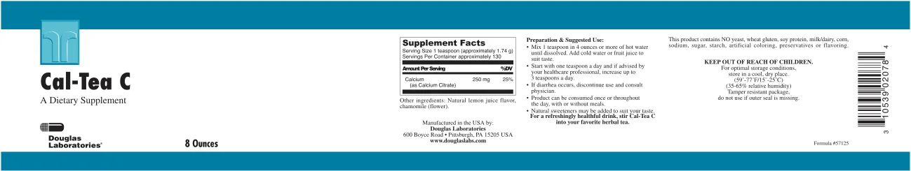 Label for Cal-Tea C
