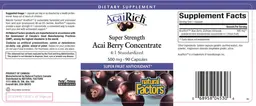 Label for AcaiRich Super Strength Acai Berry Concentrate 4:1 Standardized