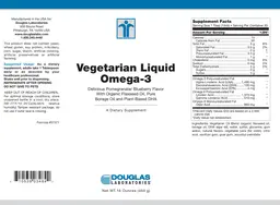 Label for Vegetarian Liquid Omega-3 Delicious Pomegranate/Blueberry Flavor