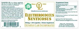 Label for Eleutherococcus Senticosus