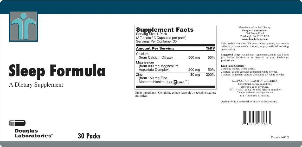 Label for Sleep Formula