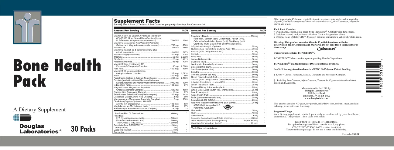 Label for Bone Health Pack