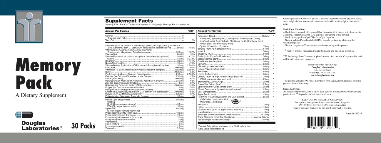 Label for Memory Pack