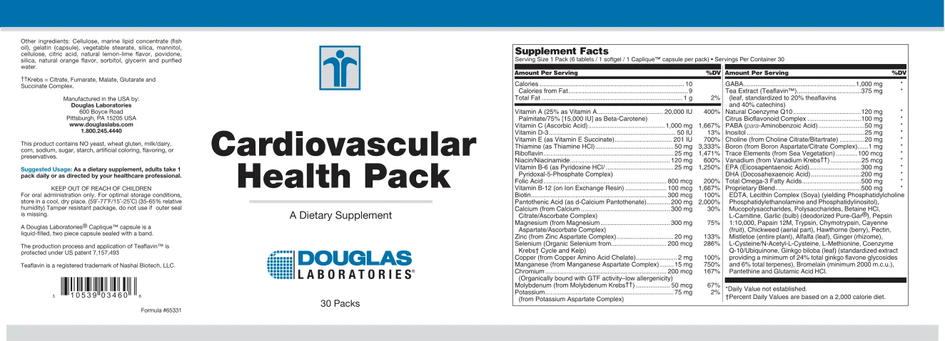 Label for Cardiovascular Health Pack