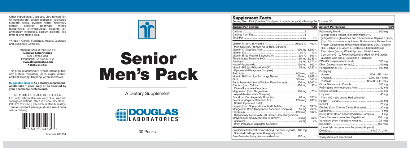 Label for Senior Men's Pack