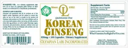 Label for Korean Ginseng