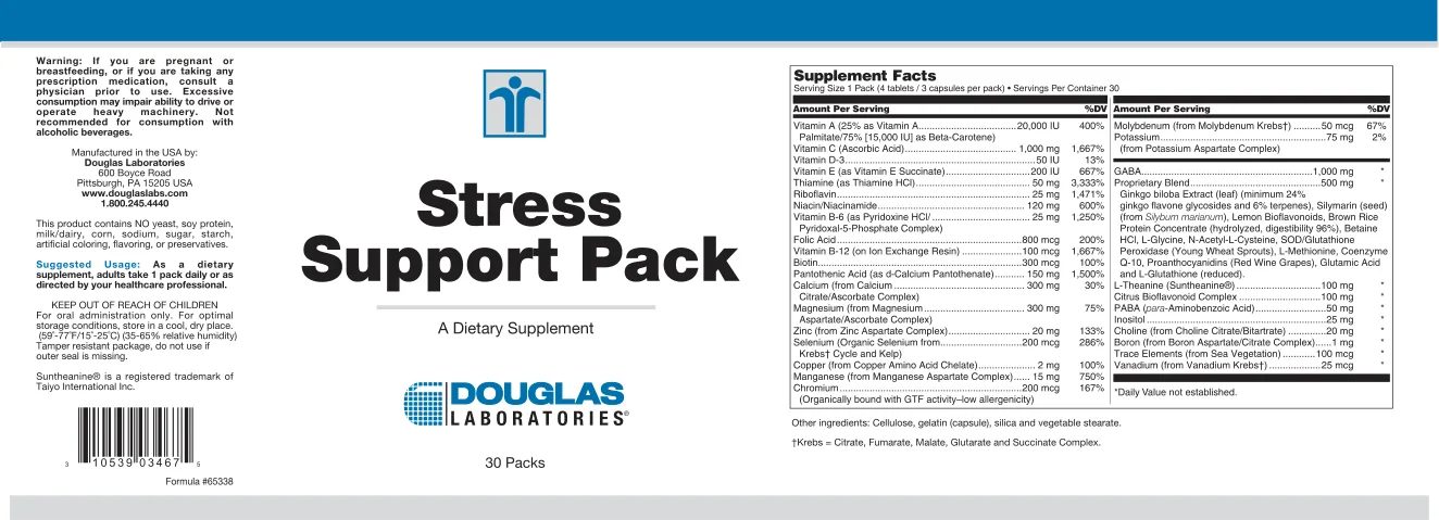 Label for Stress Support Pack