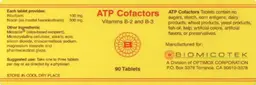 Label for ATP Cofactors Vitamins B-2 and B-3