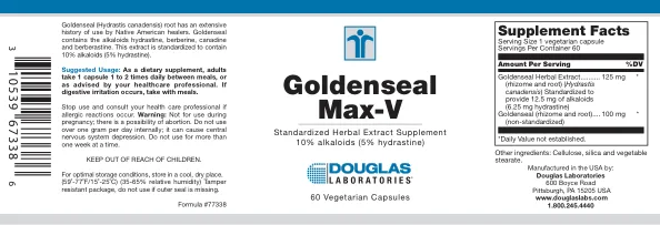 Label for Goldenseal Max-V