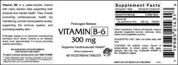 Label for Vitamin B-6 300 mg