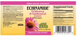 Label for Echinamide Echinacea & Goldenseal Extract Tincture