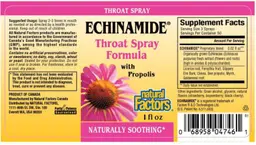 Label for Echinamide Throat Spray Formula With Propolis