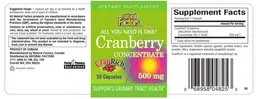 Label for Cranberry Concentrate 500 mg