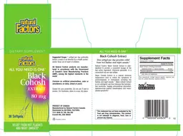 Label for Black Cohosh Extract 80 mg