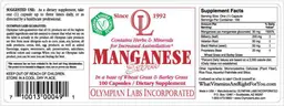 Label for Manganese Extra