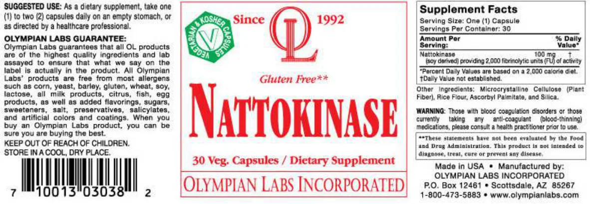 Label for Nattokinase