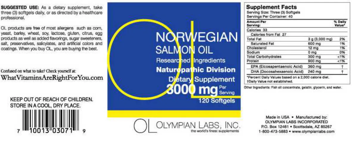 Label for Norwegian Salmon Oil