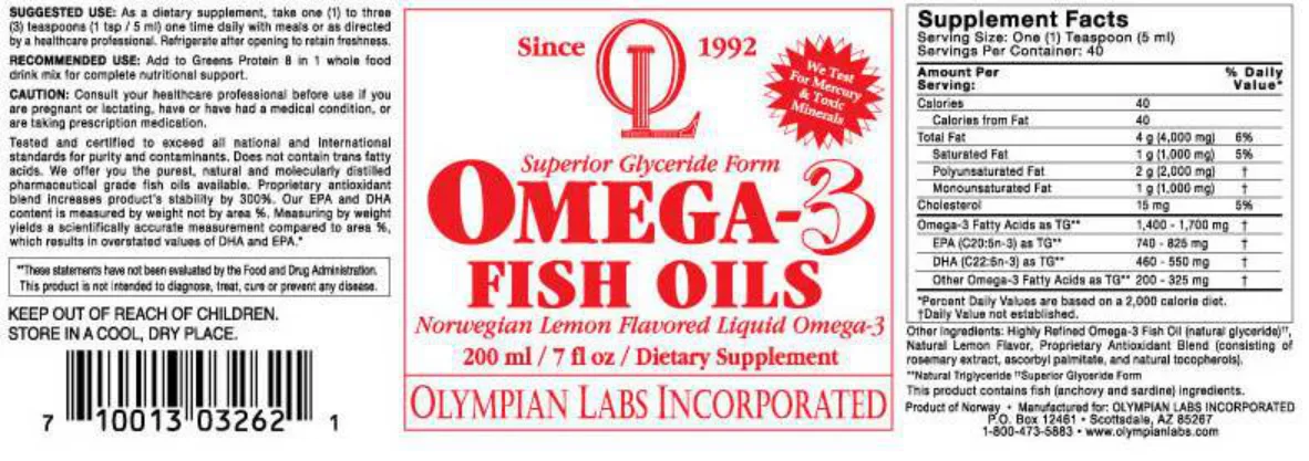 Label for Omega-3 Fish Oils