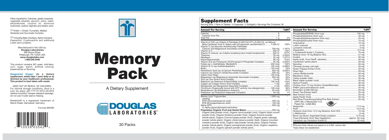 Label for Memory Pack
