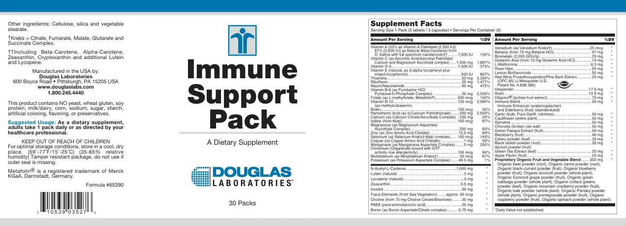 Label for Immune Support Pack