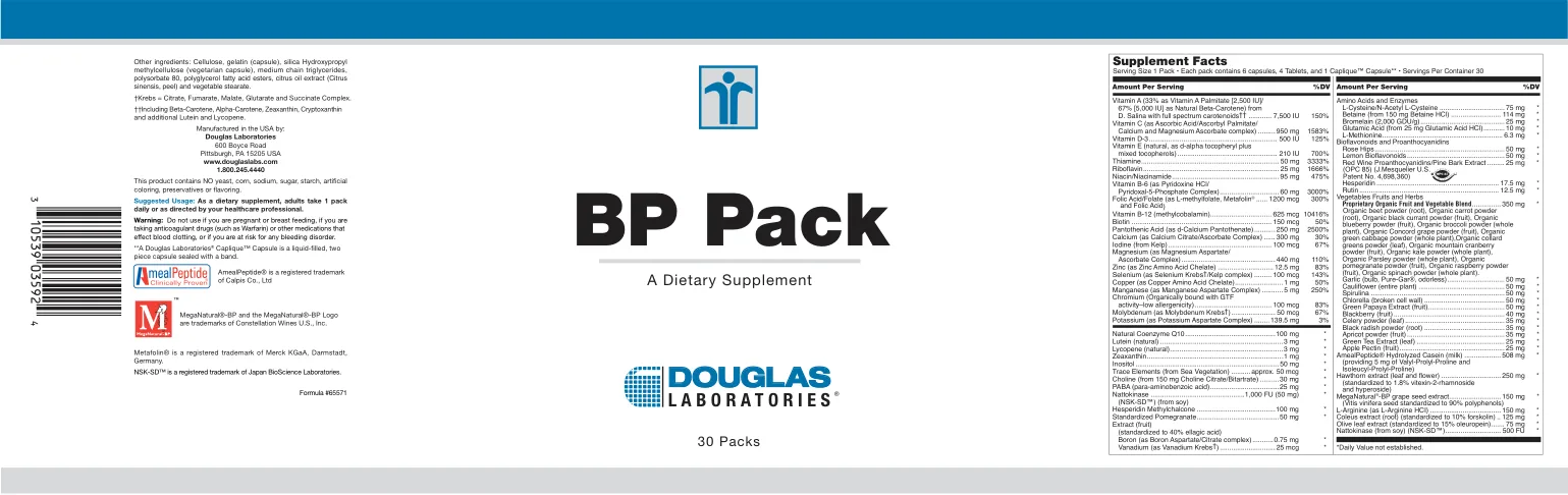Label for BP Pack