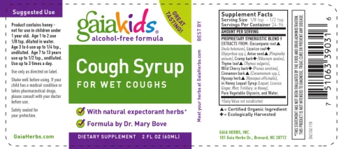 Label for Cough Syrup For Wet Coughs