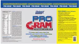 Label for Pro Gram Performance Super Protein Strawberry Cream