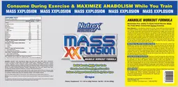 Label for Mass XXplosion Anabolic Workout Formula Grape