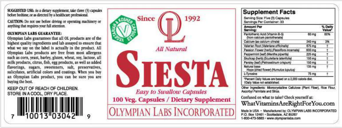 Label for Siesta