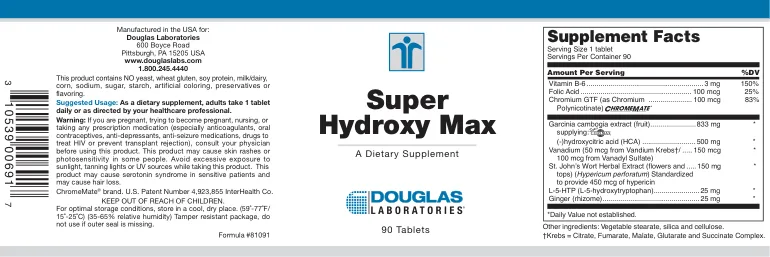 Label for Super Hydroxy Max