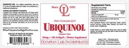 Label for Ubiquinol 50 mg